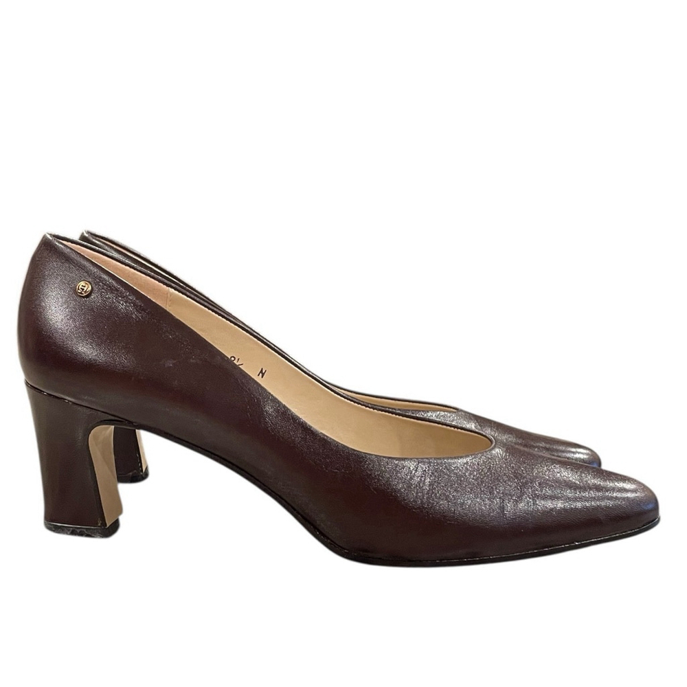 Vtg Etienne Aigner Womens 8.5N Taylor Pumps Brown Leather Made In Spain READ - Picture 3 of 16